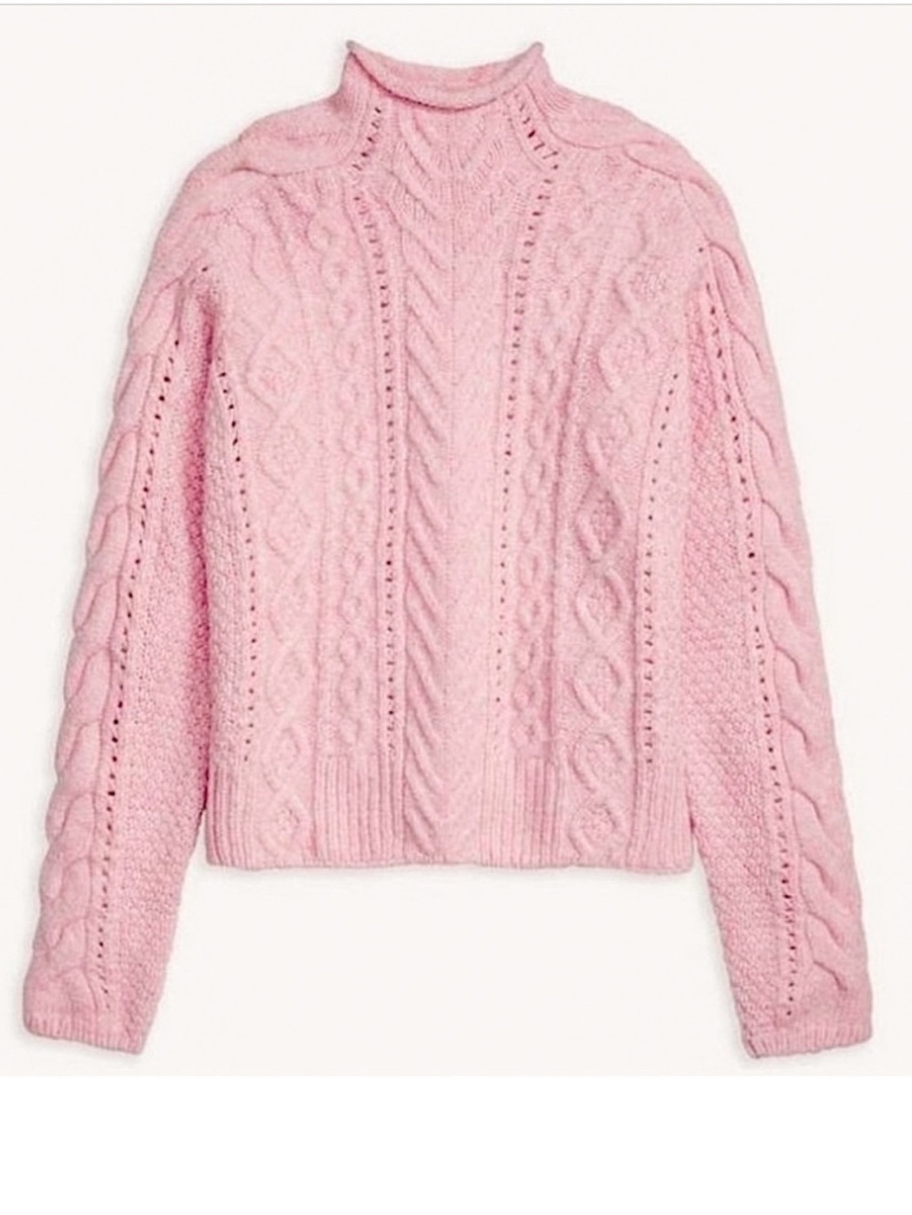Rag & Bone Pink Alpaca Wool Ariel Cable Knit
Sweater Sz M